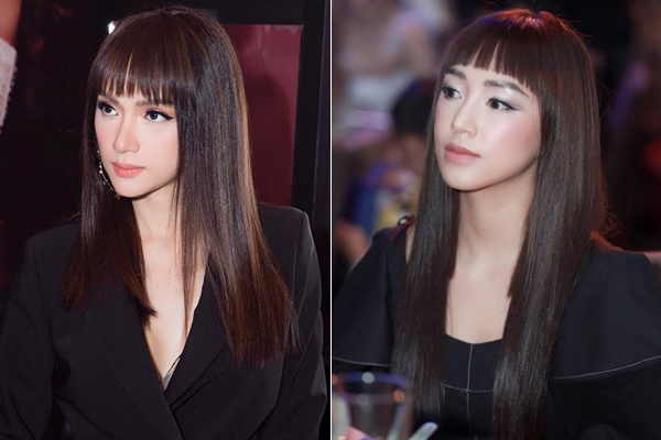 Để chung một kiểu tóc, Hương Giang và Sa Lim khiến nhiều người bất ngờ vì trông giống nhau chẳng khác gì chị em một nhà. Cô chị 1991 và cô em 1992 đều sở hữu gương mặt thon gọn, cằm chuẩn V-line cùng những đường nét rất sắc sảo.